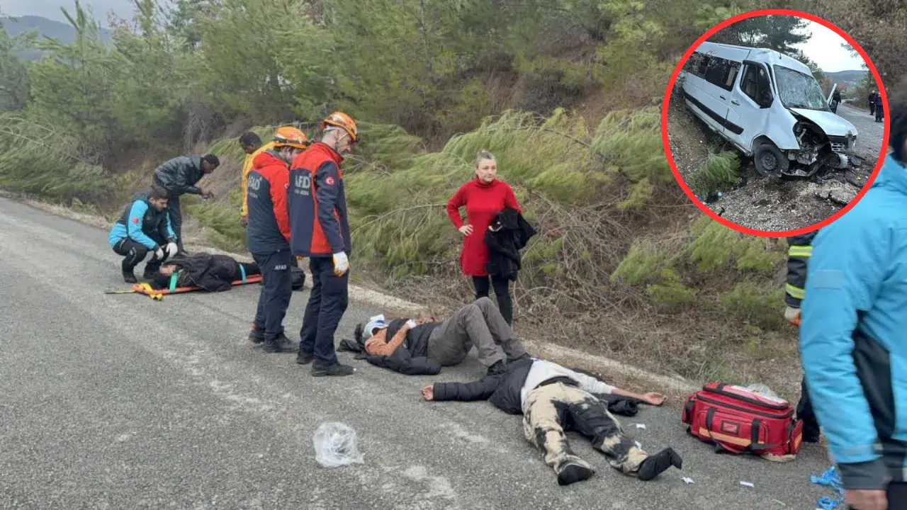 Karabük Üniversitesi öğrencilerini taşıyan minibüs şarampole uçtu : 17 yaralı