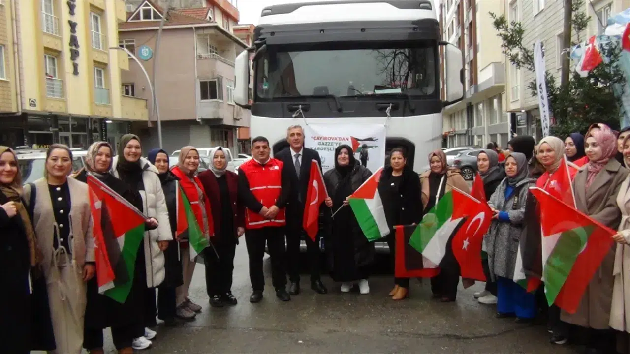 Kocaeli'den Gazze'ye yardım eli : 2 insani yardım tırı yola çıktı