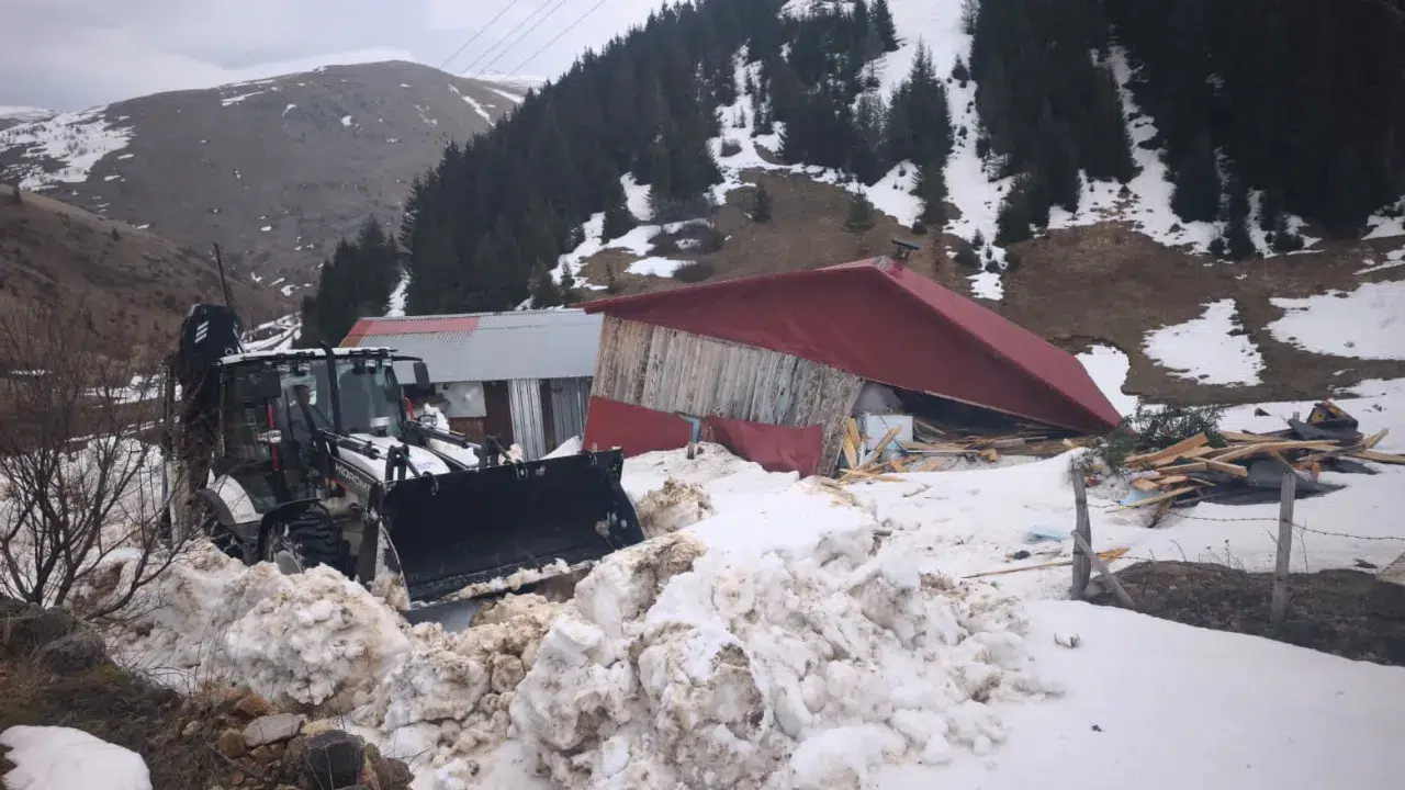 Ordu'da ahşap eve çığ düştü