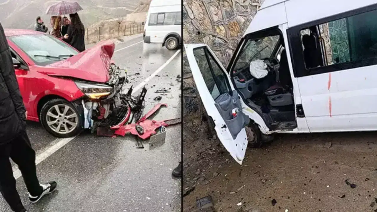 Siirt'te öğrenci sevisi ile otomobil çarpıştı : Kazada 6 yaralı
