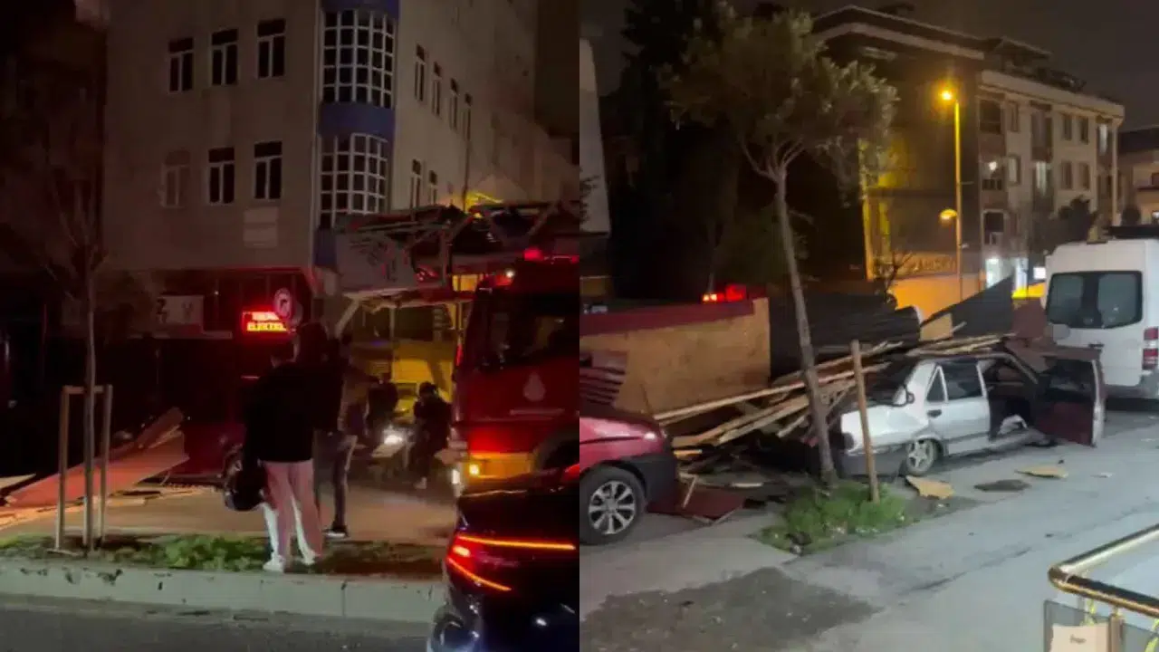 İstanbul'da fırtına etkili oluyor! Esenyurt'ta çatı uçtu, Arnavutköy'de inşaattan tuğlalar düştü