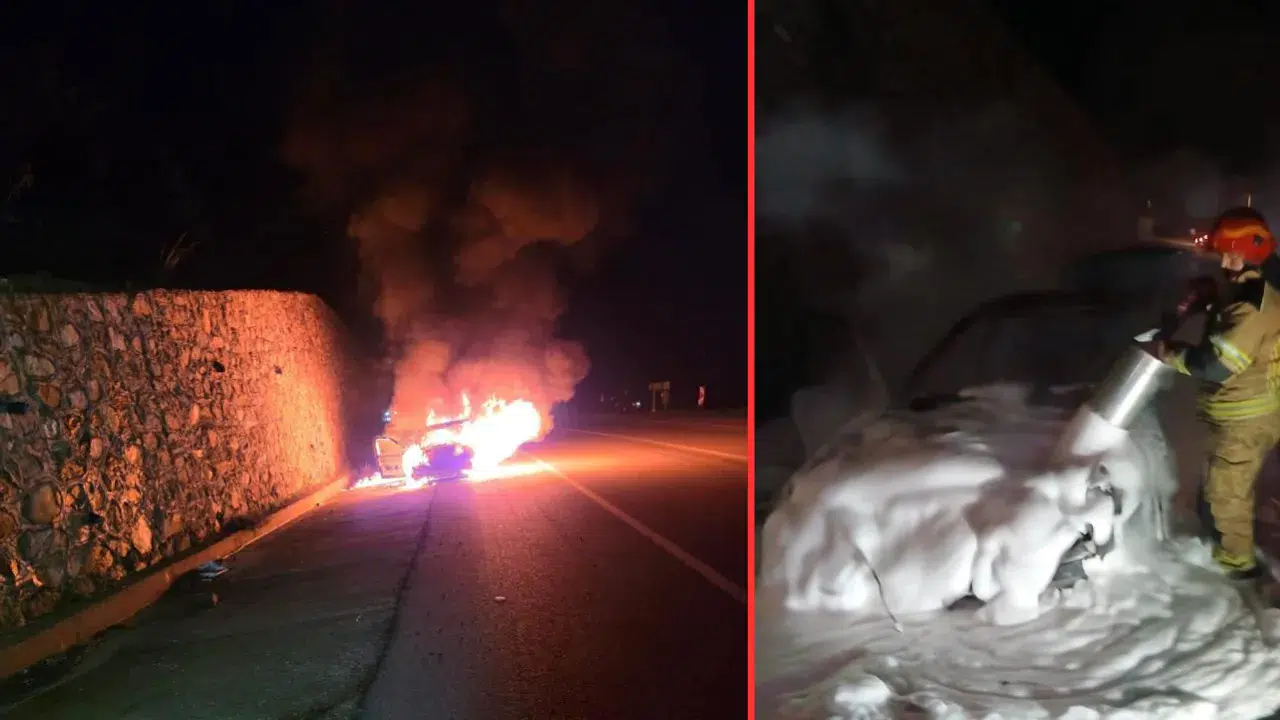 Bursa Mudanya'da seyir halindeki otomobil alev topuna döndü