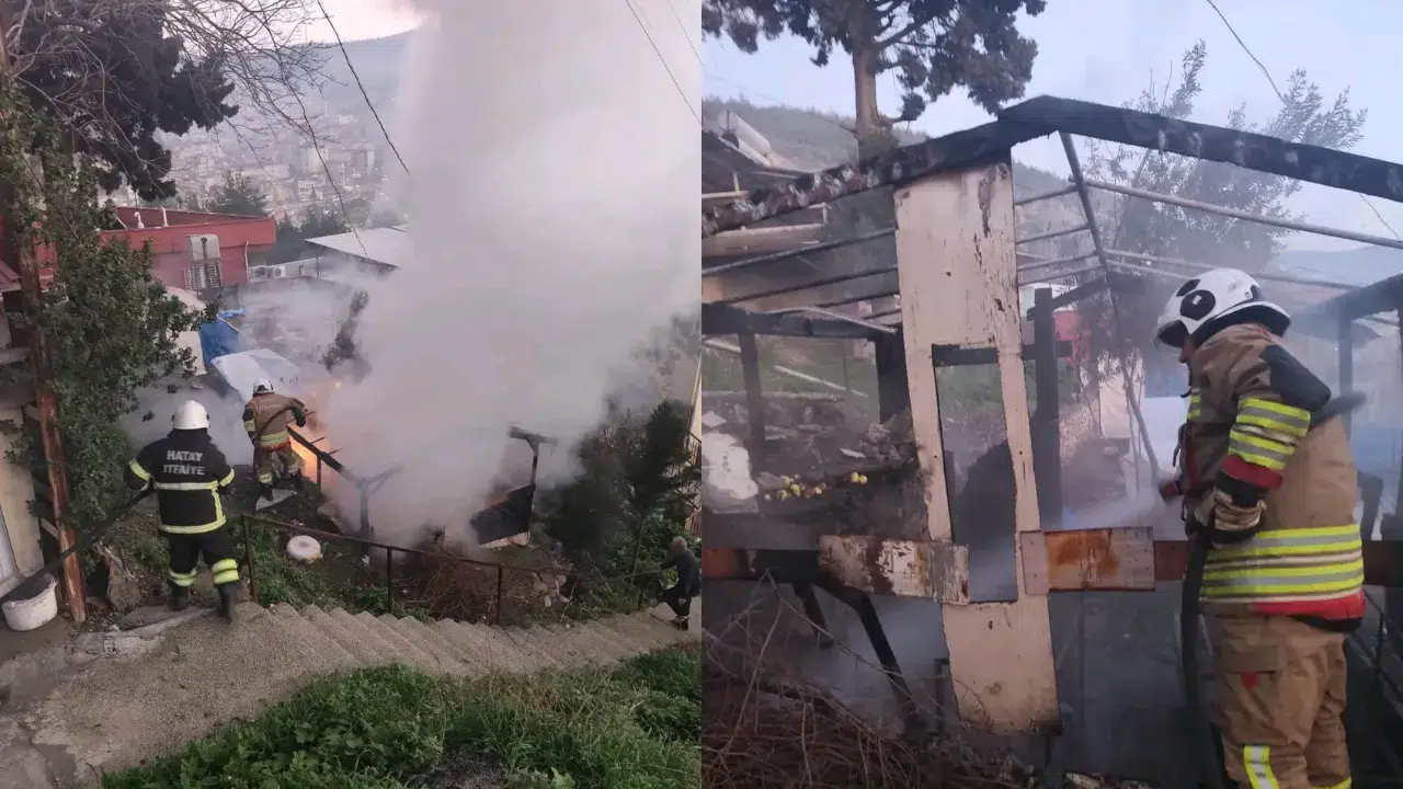 Hatay'da odunlukta yangın