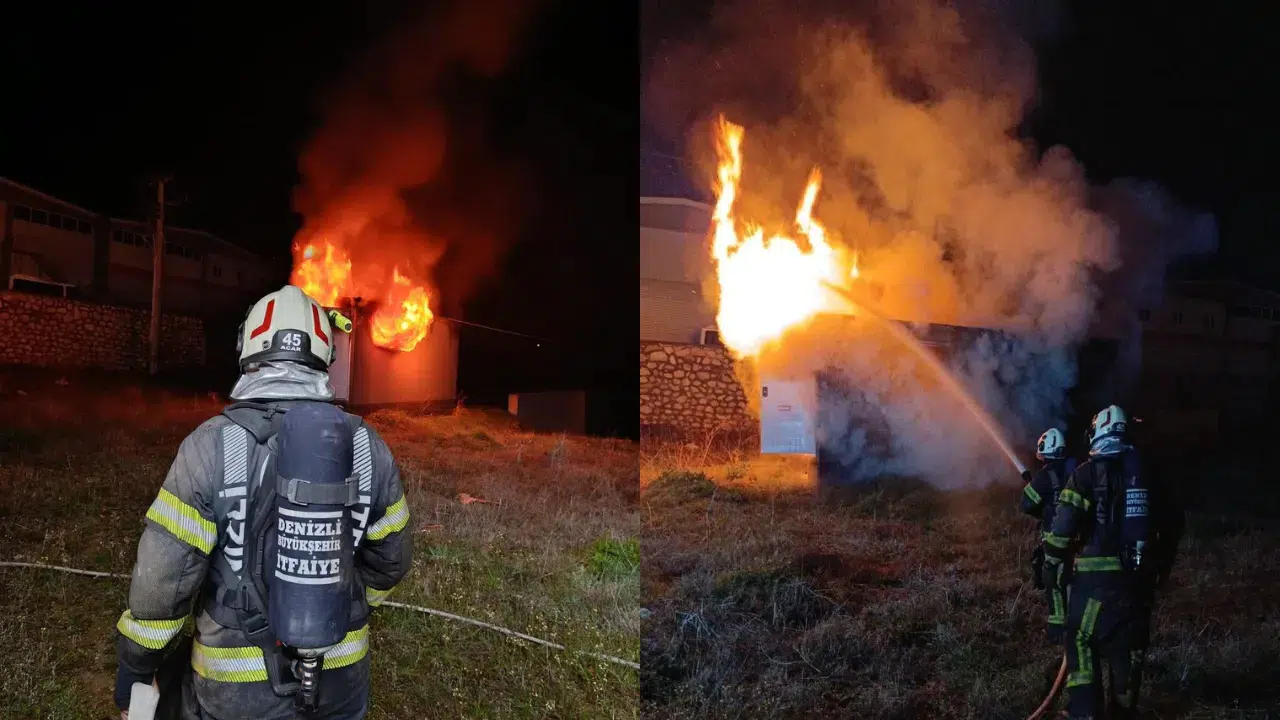 Denizli'de korkutan trafo yangını!