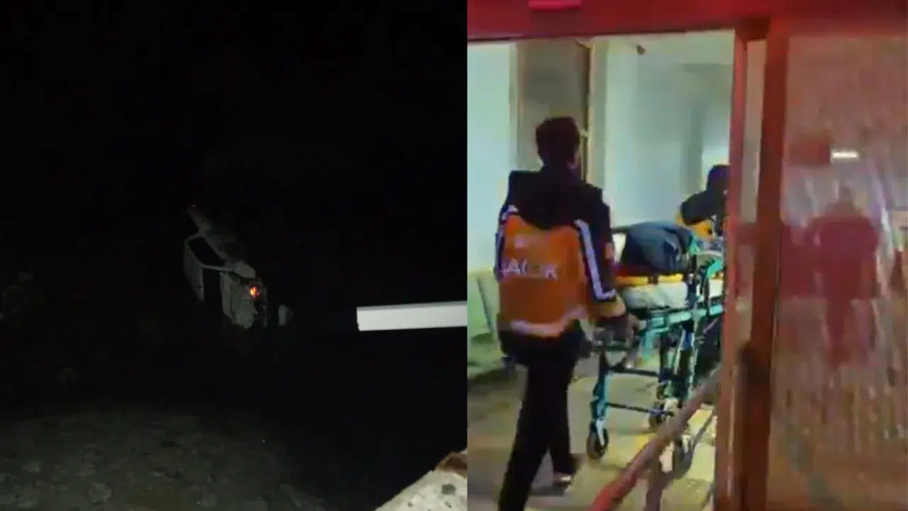 Adıyaman Kahta'da kamyonet şarampole yuvarlandı : 5 kişi yaralandı