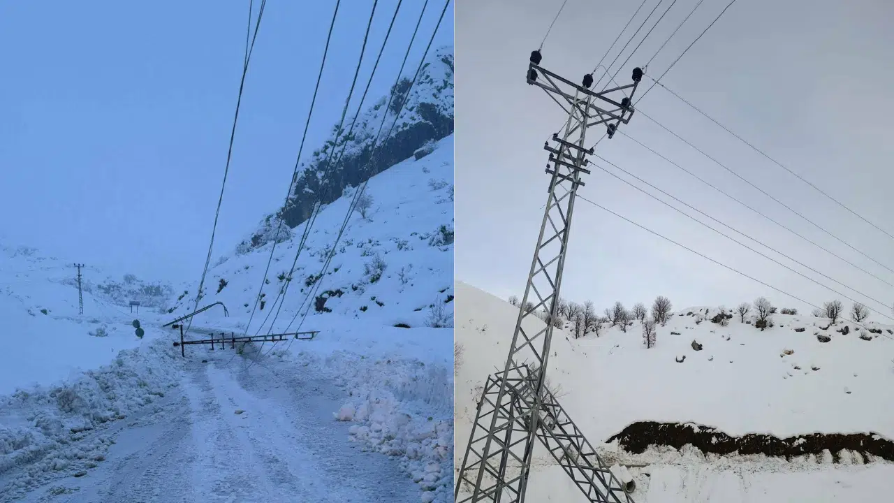 Diyarbakır'da kar yağışı nedeniyle devrilen 300 elektrik direği yenilendi