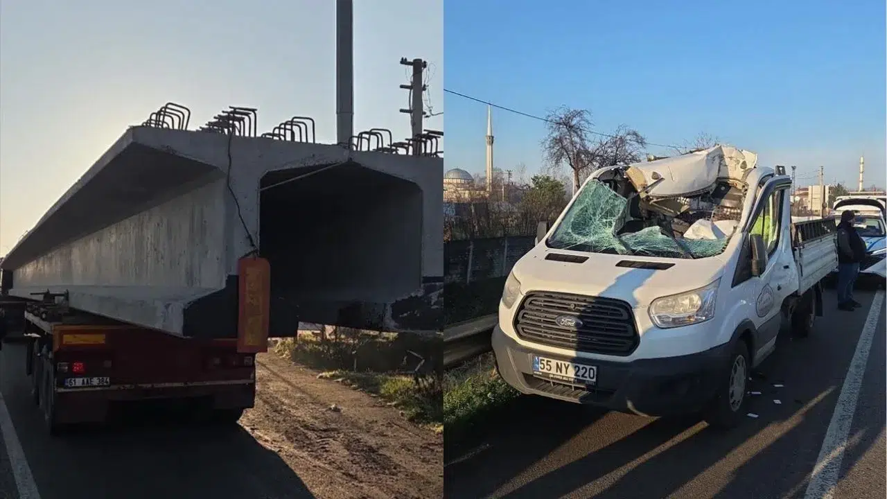 Samsun'da feci kaza : Kamyonet tıra çarptı , 1 ölü 1 yaralı