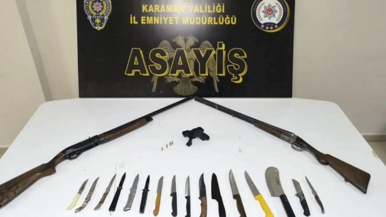 Karaman'da polis ekiplerinden denetim : 11 şahıs tutuklandı