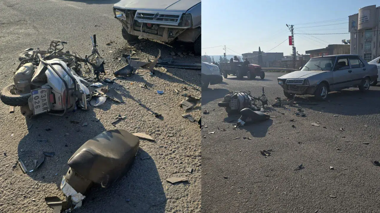 Şanlıurfa'da feci kaza : Motosiklet sürücüsü ağır yaralandı