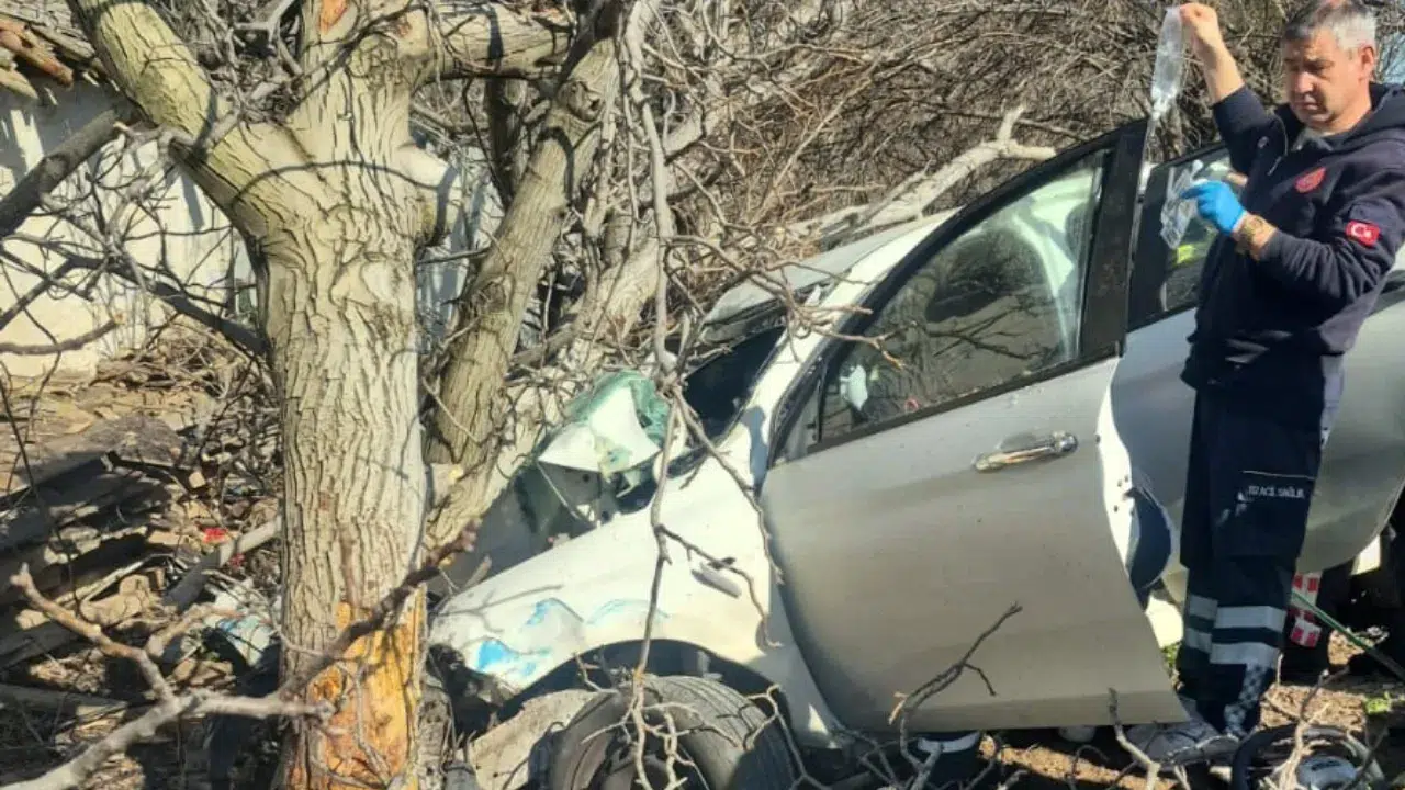 Aydın'da korkunç kaza : Otomobilin ağaçlara çarpması sonucu 2 kişi öldü , 1 kişi yaralandı