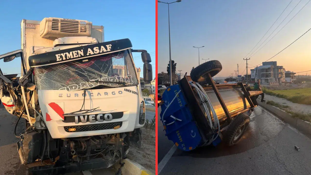 Balıkesir'de kamyon ile traktör çarpıştı : 2 yaralı