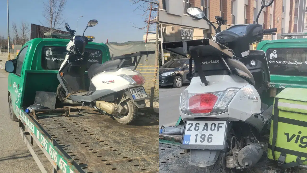 Eskişehir'de motosiklet ile otomobil çarpıştı : Kurye yaralandı