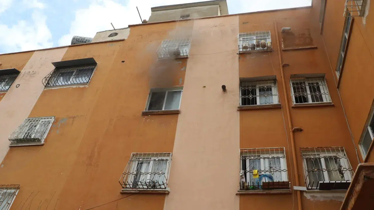 Mersin'de ev yangını : Hamile kedi kurtarıldı