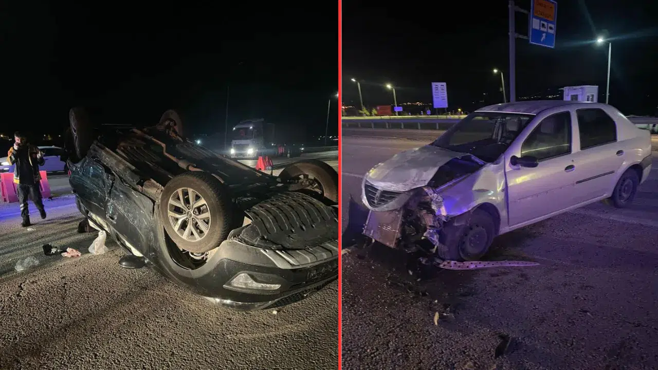 Elazığ'da kaza yapan otomobil ters döndü : 7 yaralı