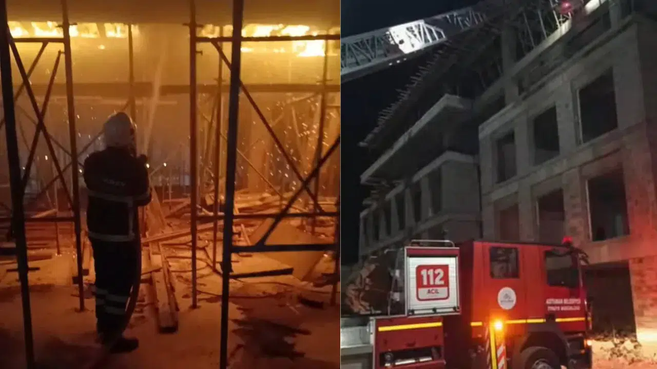 Adıyaman'da inşaat halindeki binada yangın