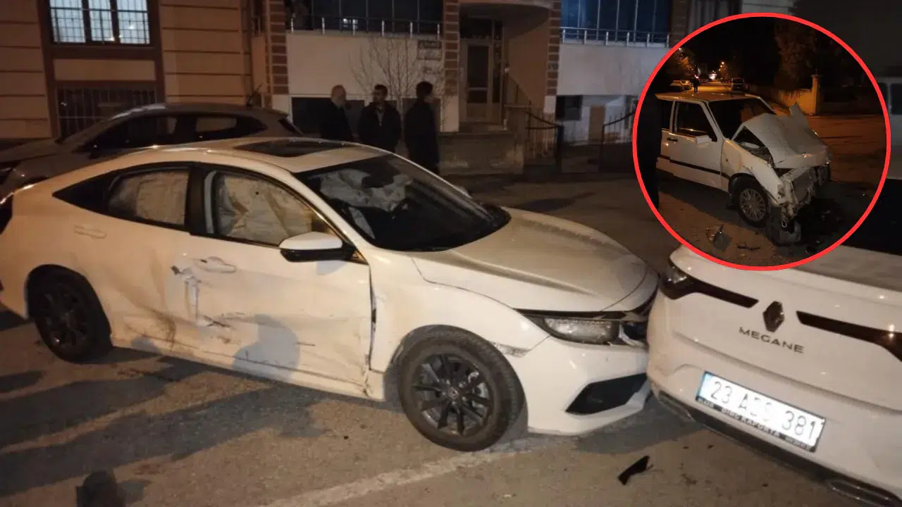 Elazığ'da zincirleme kaza : 4 araçta hasar oluştu