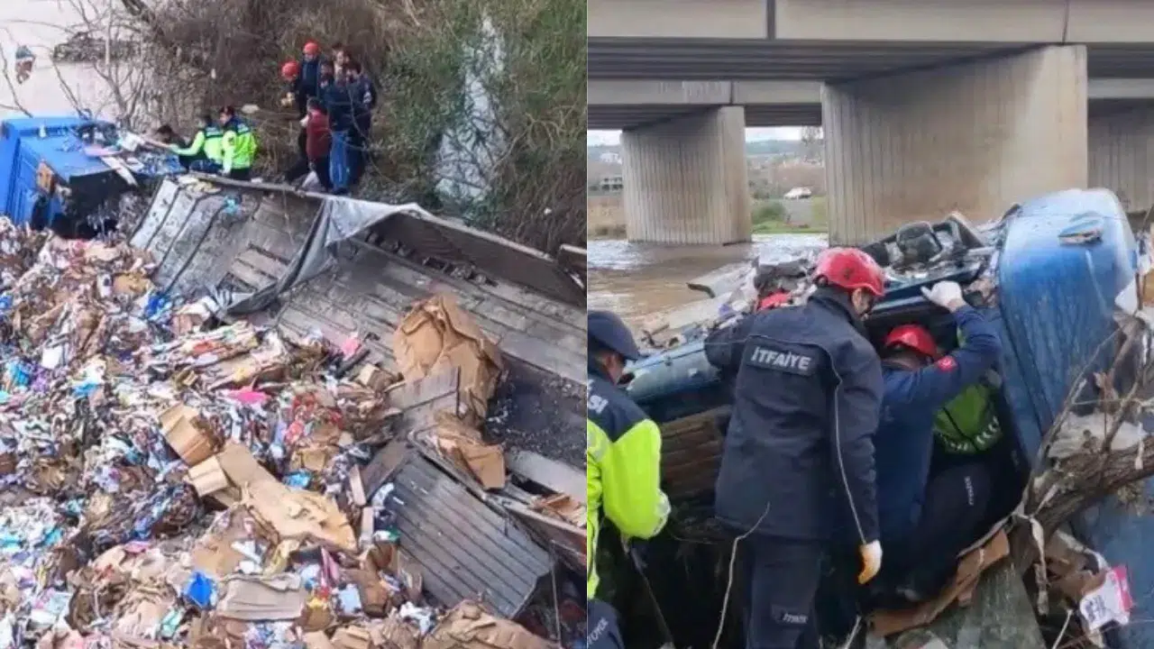 Osmaniye'de karton yüklü tır çaya düştü, sürücü hayatını kaybetti