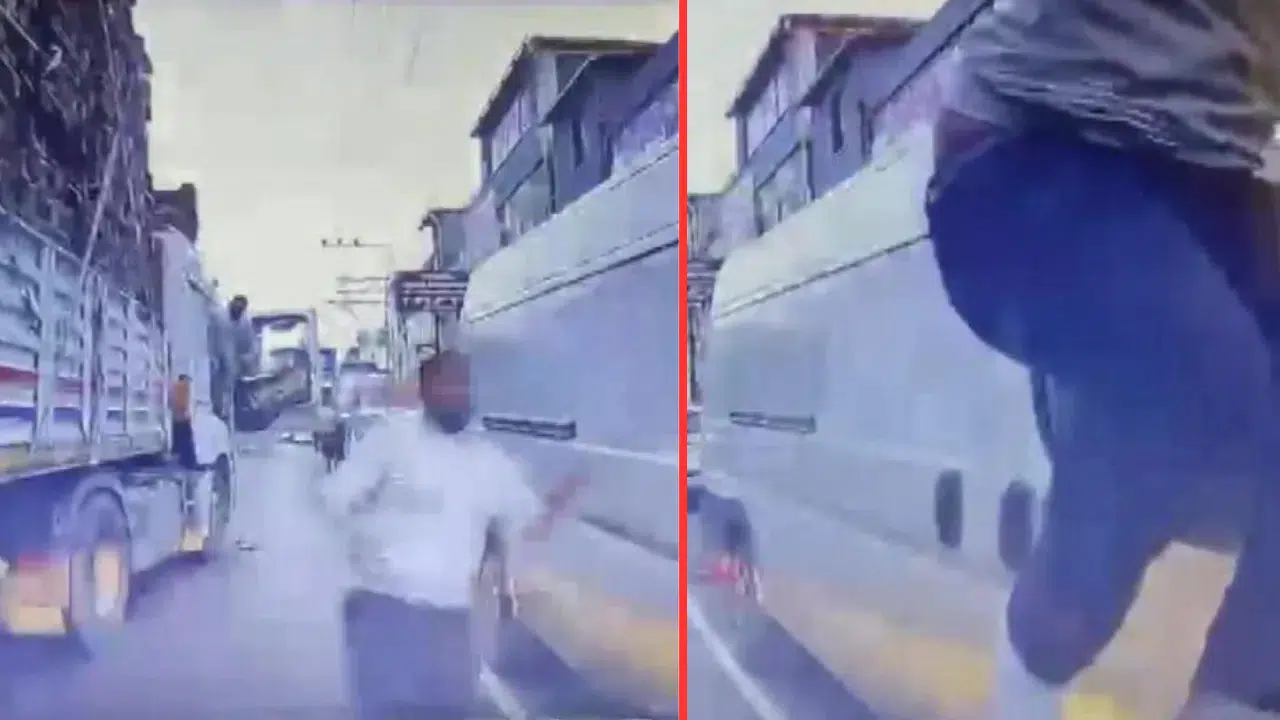 Adana'da trafikte dehşet anları : Bıçakla sürücünün üzerine yürüdü