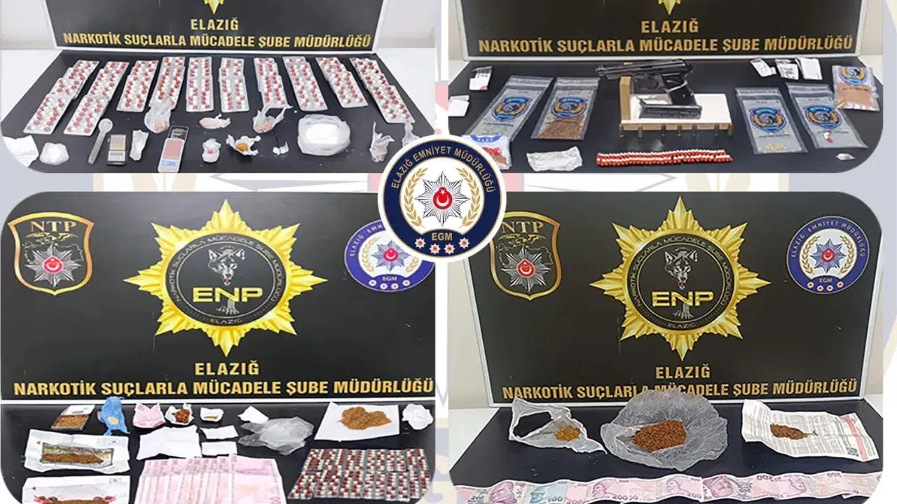 Elazığ’da uyuşturucu operasyonu : 14 şüpheli tutuklandı