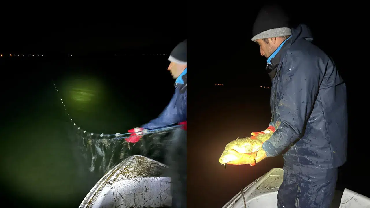 Eğirdir Gölü'nde denetim : Bin 200 metre kaçak ağ ele geçirildi