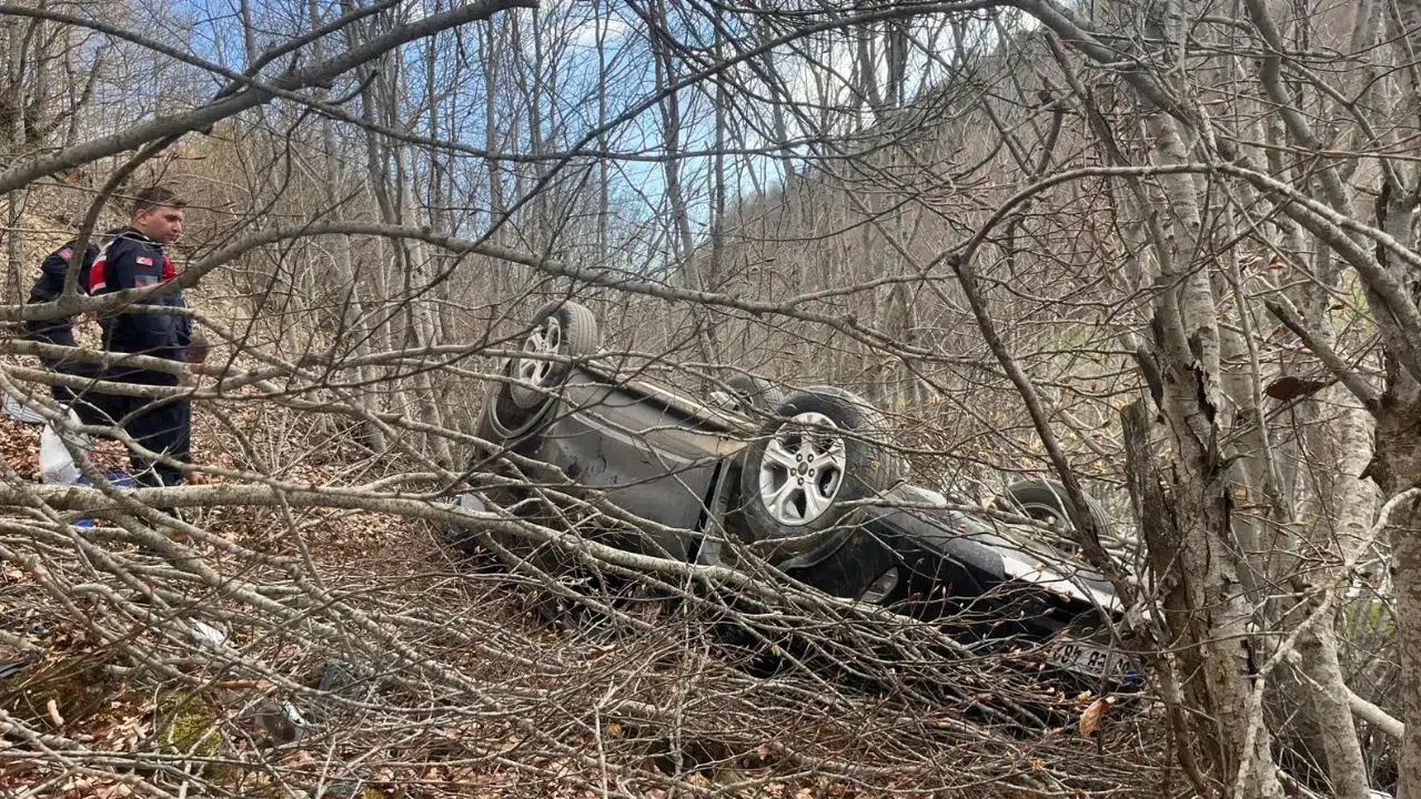 Tokat'ta otomobil şarampole uçtu : 2 kişi yaralandı