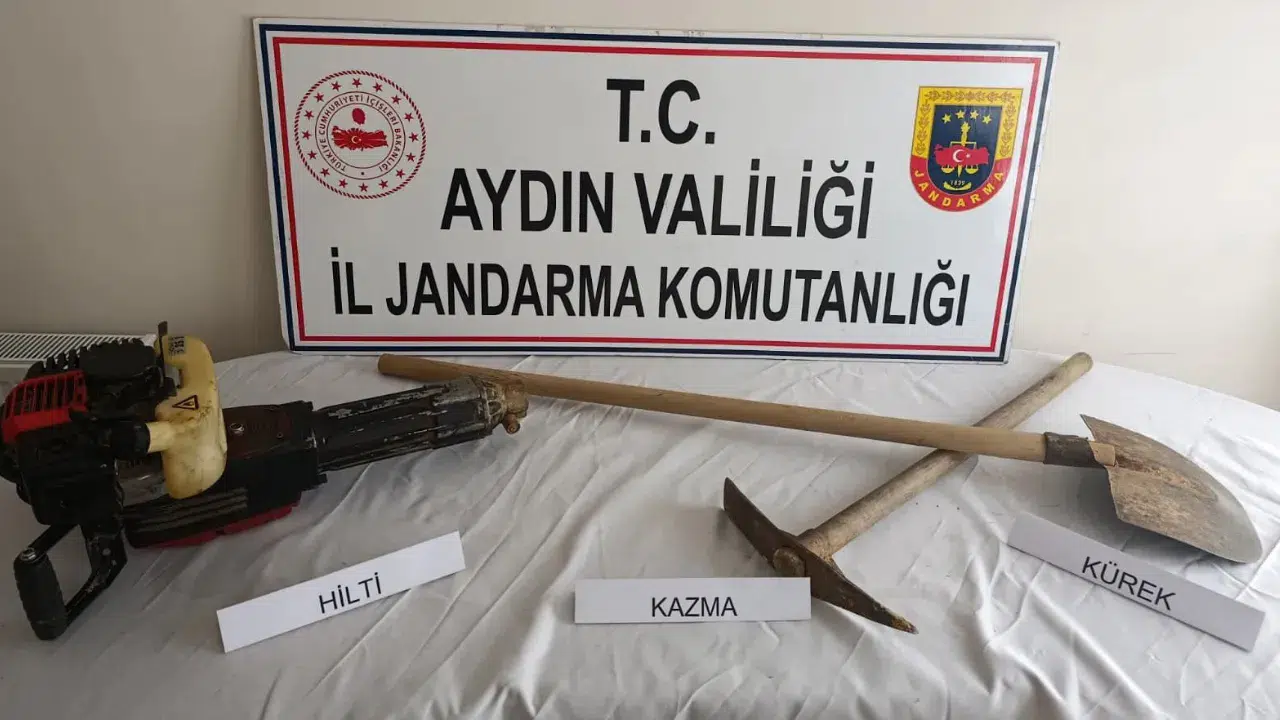 Aydın'da izinsiz kazı yapan 1 şahıs suçüstü yakalandı