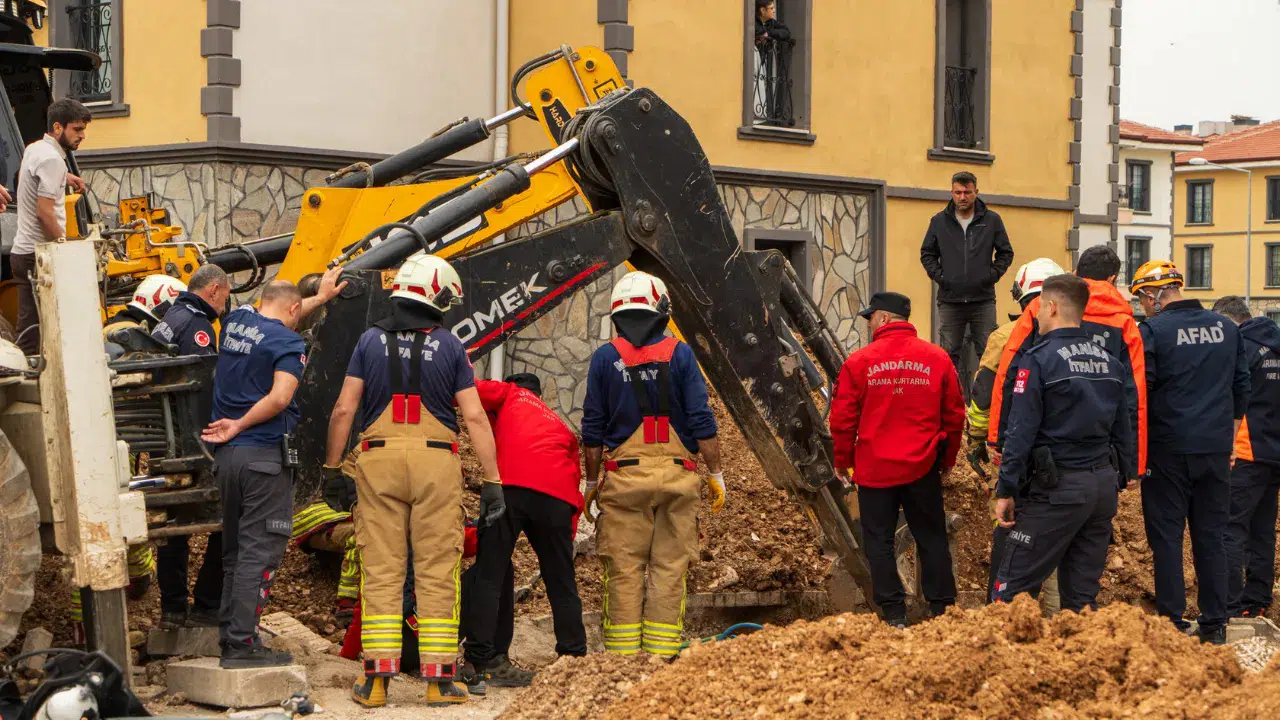 Manisa'da iş kazası : Göçük altında kalan işçinin cansız bedenine ulaşıldı