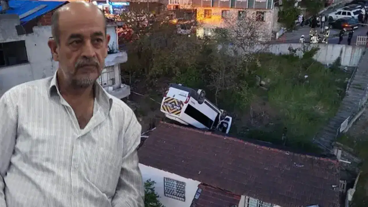 Kağıthane'de feci kaza : Evin çatısına düşen okul servisinin şoförü öldü
