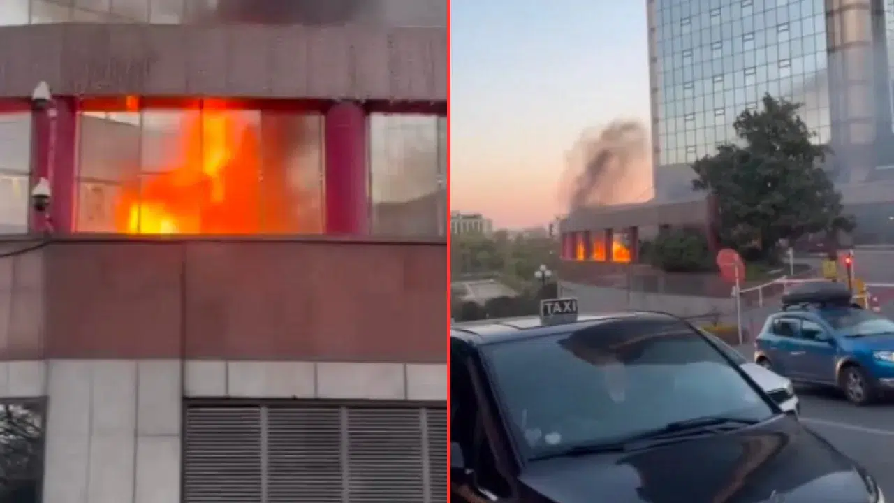 Şişli'de plaza otoparkında panik anları : Elektrikli araç alev alev yandı