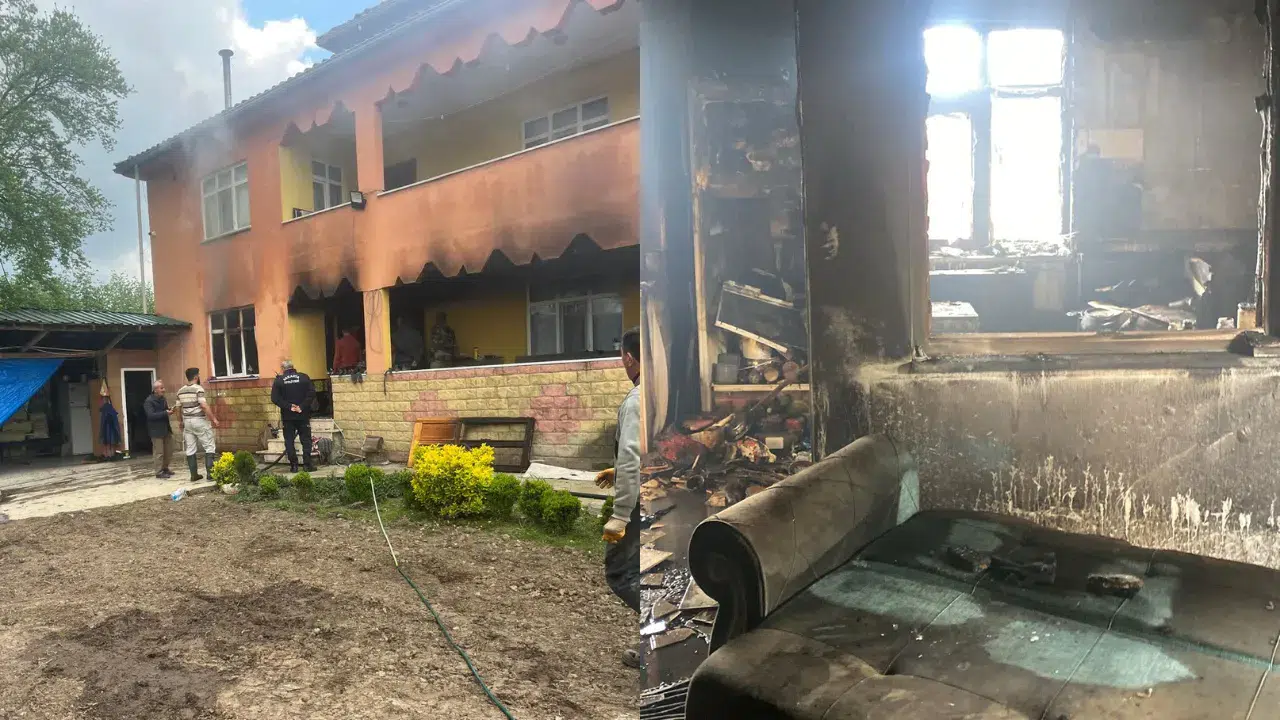 Sakarya'da iki katlı evde korkutan yangın