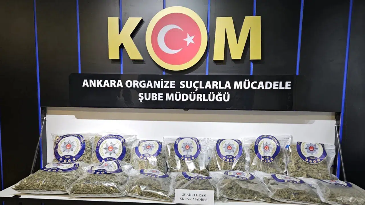 Ankara'da uyuşturucu operasyonu : 25 kilogram skunk ele geçirildi