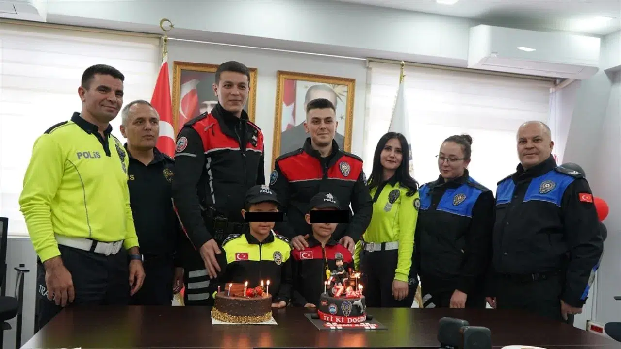 Isparta Emniyeti'nden şehit çocuğuna unutulmaz doğum günü sürprizi