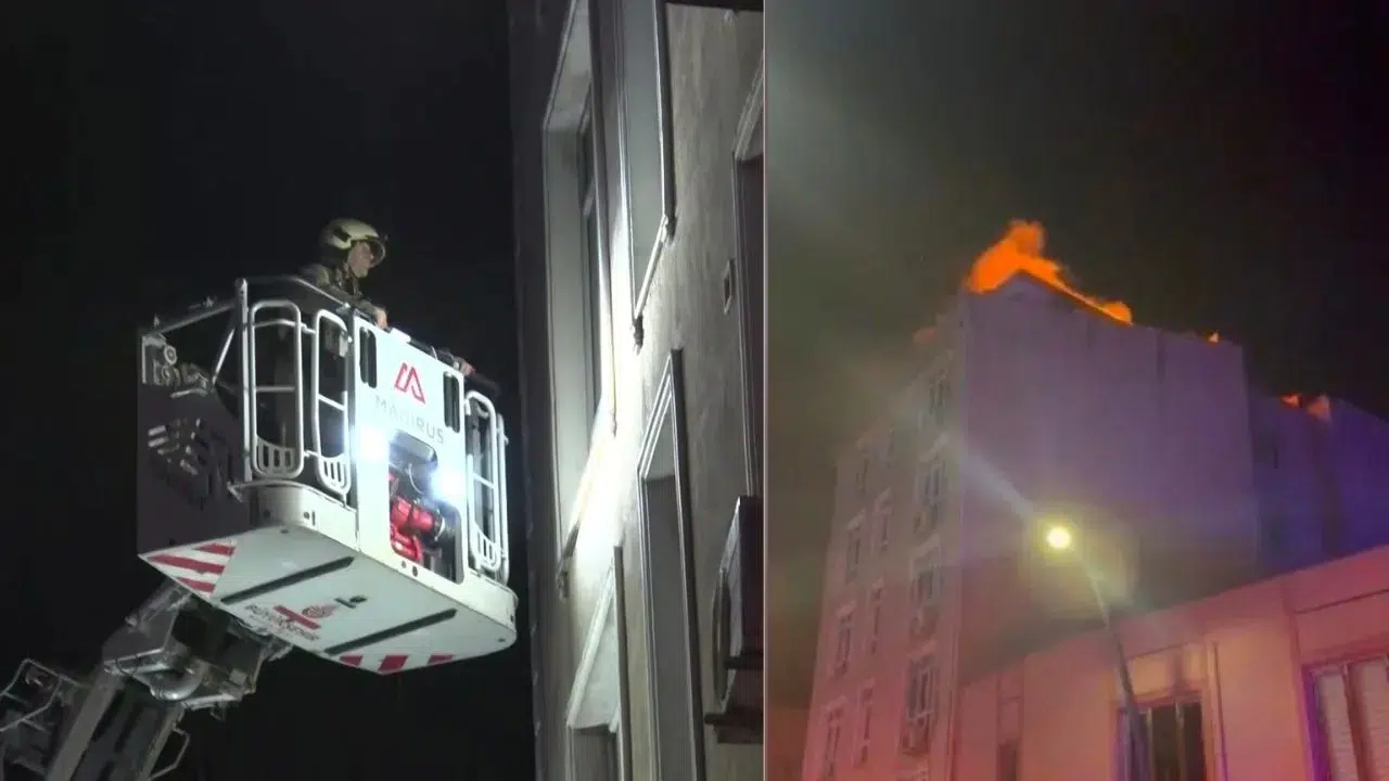Küçükçekmece'de otel yangını ! Mahsur kalan 2 kişi oksijen desteğiyle hayata tutundu