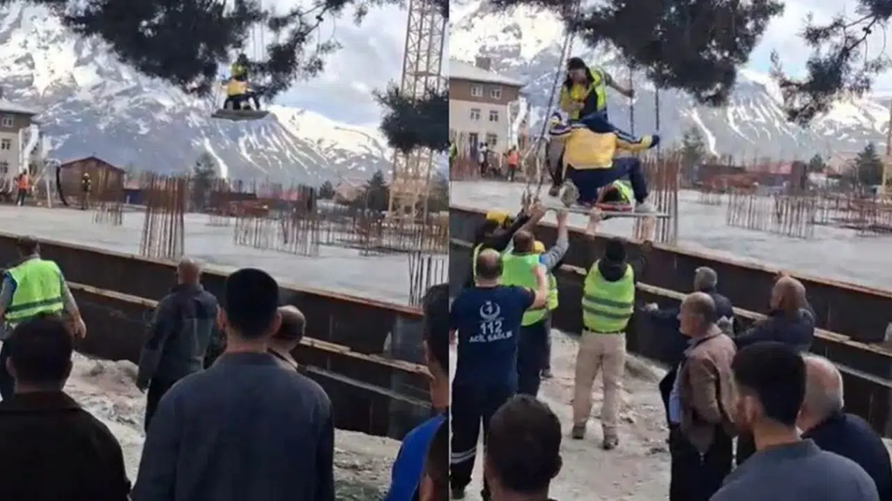 Hakkari'de iş kazası : Kafasına pompa borusu düşen işçi yaralandı