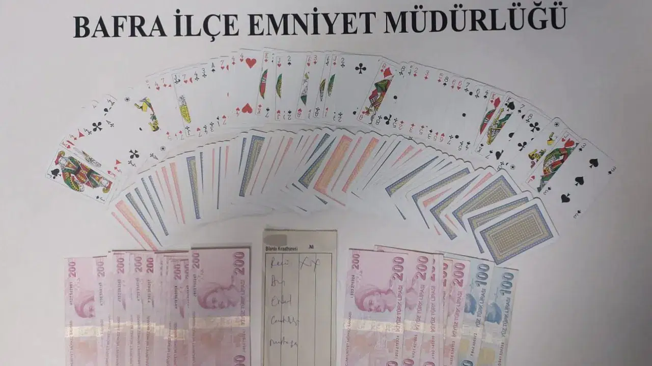 Bafra'da kumar baskını : 58 bin TL para cezası kesildi