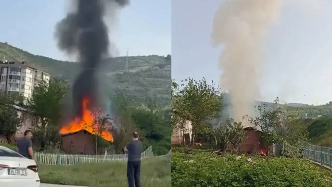 Kocaeli Derince'de tek katlı evde yangın