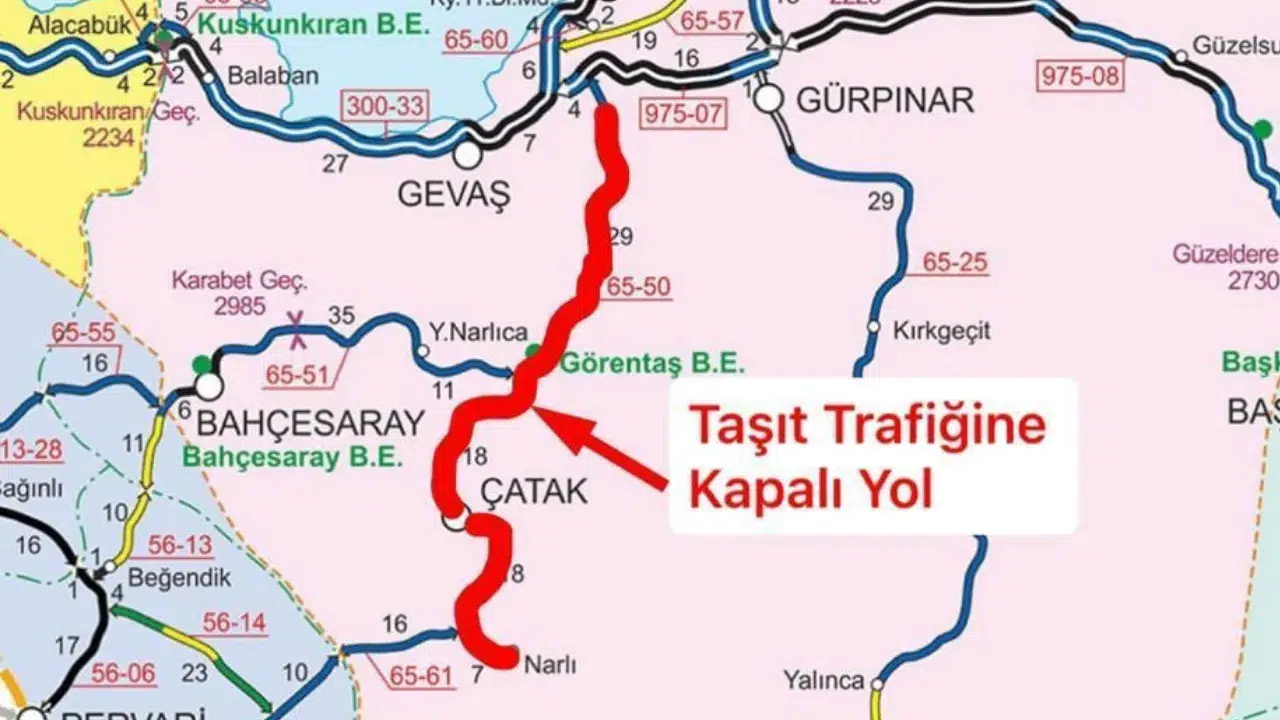 Van'ın Çatak ilçesinde kara yolu ulaşıma kapandı