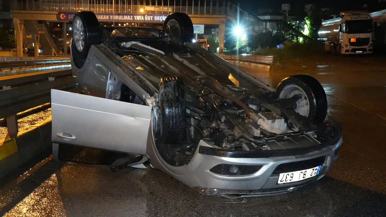 Kırıkkale'de kaza : Otomobil takla attı