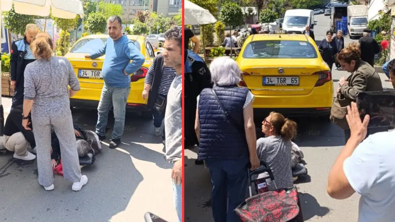 Şişli'de geri geri giden taksinin altında kalan yaşlı kadın yaralandı