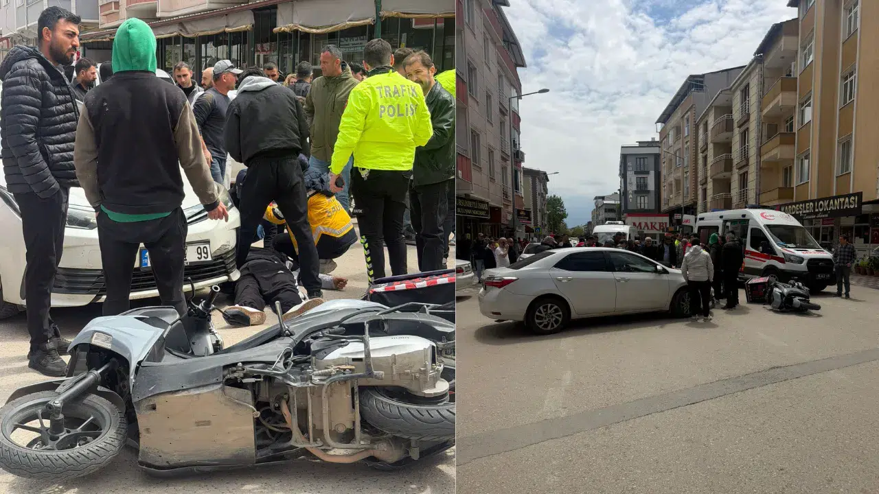 Bursa'da kaza : Motosikletli kurye yaralandı