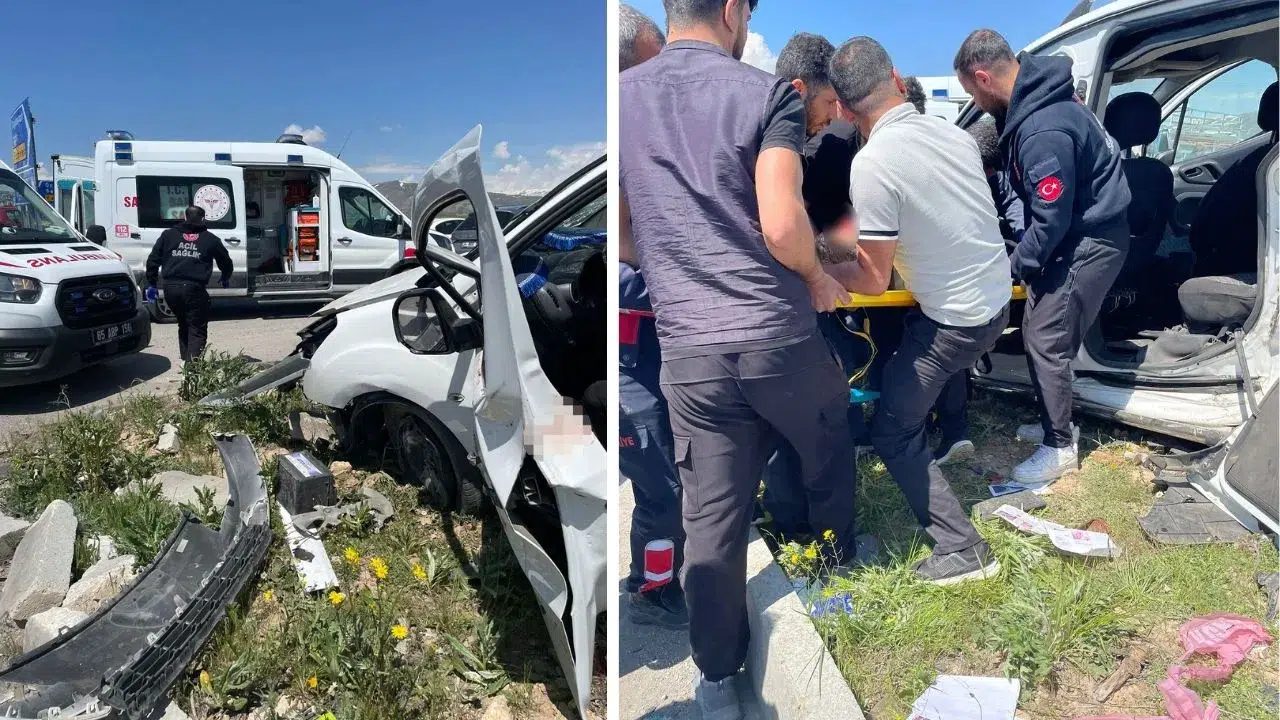 Van'da iki otomobil çarpıştı : Çok sayıda ölü ve yaralı var