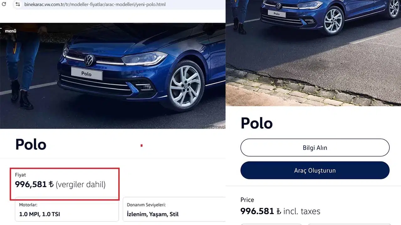 Volkswagen 2025 Model Polo Araç Fiyatı Neden 1 Milyon TL'nin Altında Listelendi?