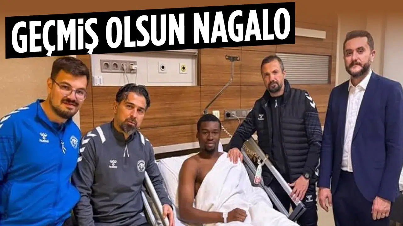 Konyaspor teknik ekibi Adamo Nagalo'yu hastanede ziyaret etti