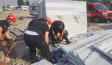 Kahramanmaraş'ta feci olay: Mermer bloklar devrildi: 2 işçi yaralandı