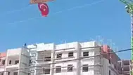TOKİ işçilerinden kornalı, bayraklı 19 Mayıs kutlaması