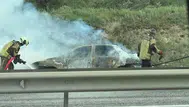 Bartın'da seyir halindeki araçta yangın çıktı