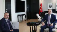 Bakan Fidan, Azerbaycan'ın Ankara Büyükelçisi Memmedov ile bir arada