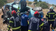 Denizli'de kontrolden çıkan otomobil şarampole devrildi : 4 yaralı