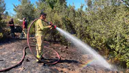 Bodrum'da makilik alanda yangın : Çevredeki evlere sıçramadan söndürüldü