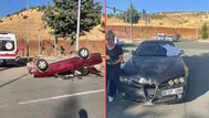 Elazığ'da otomobiller çarpıştı : 3'ü çocuk 7 yaralı